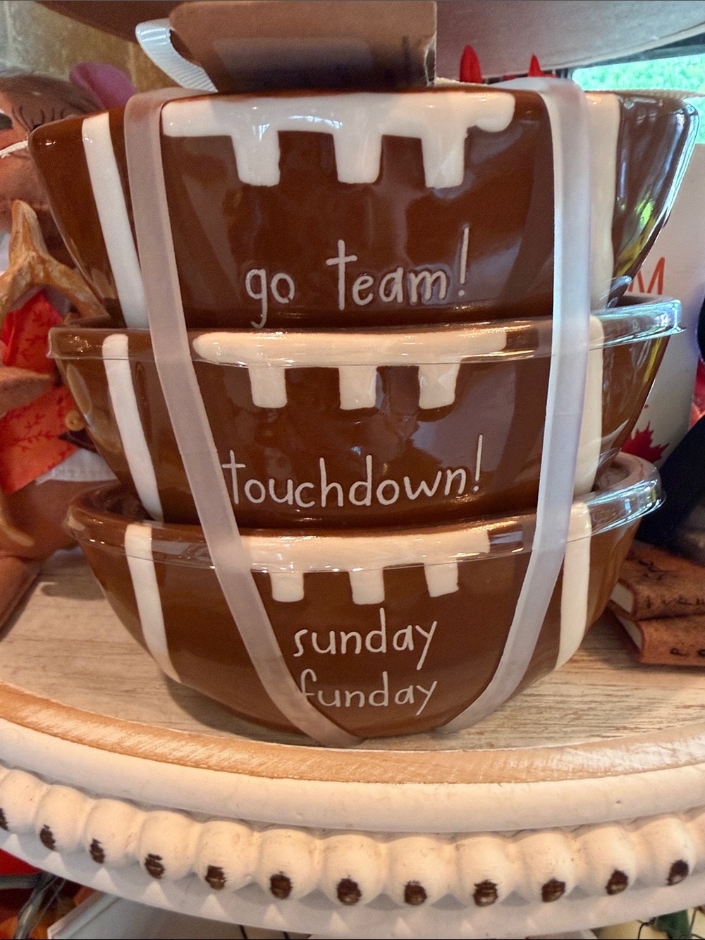 🏈 Rae Dunn Football Tasting Bowls, set of 3